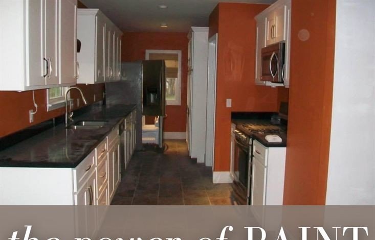 Dark kitchen → bright farmhouse before decoration